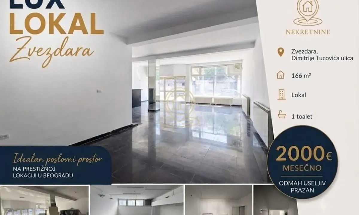 Izdavanje, poslovni prostor, 166m², Zvezdara Sve Podlokacije, Beograd