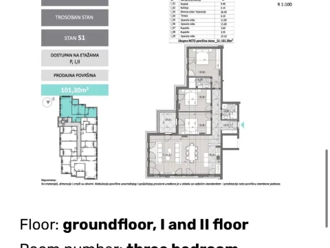 Sale, three bedroom apartment, 101m², Centar, Podgorica - image 4