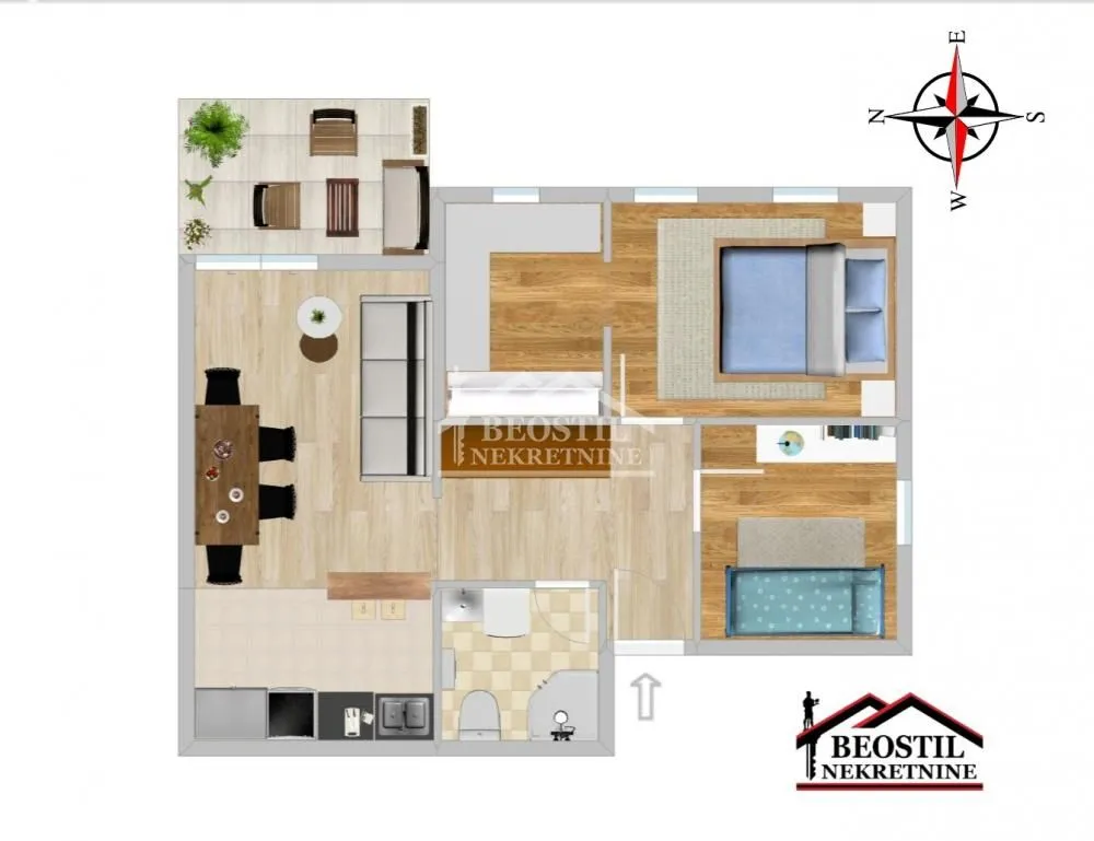 Sale, three bedroom apartment, 60m², Zvezdarska Šuma, Zvezdara Sve Podlokacije