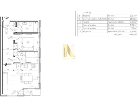 Sale, two bedroom apartment, 51m², Telep, Novi Sad Sve Podlokacije - image 6