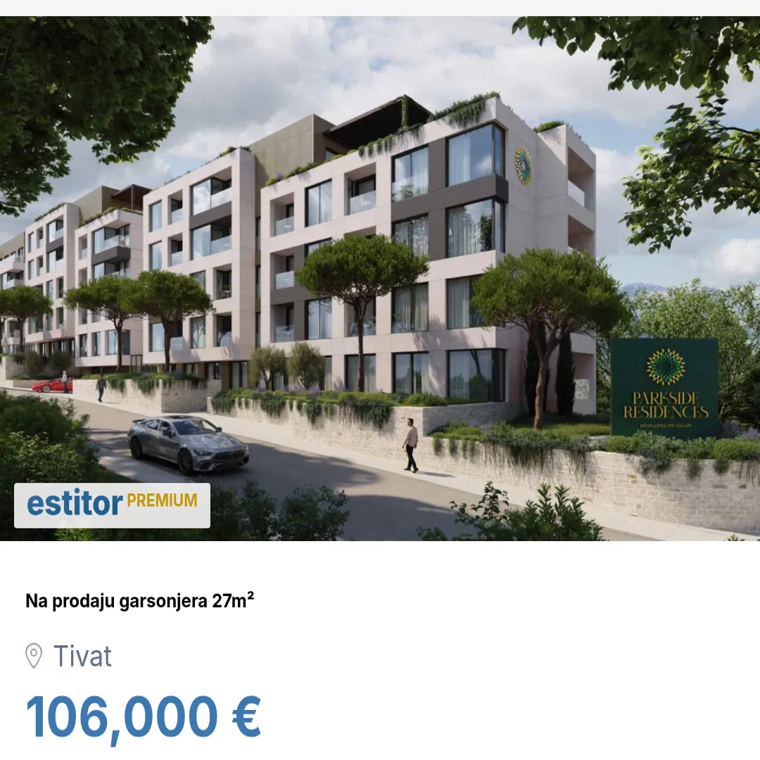 Prodaja, garsonjera, 27m², Tivat, Crna Gora