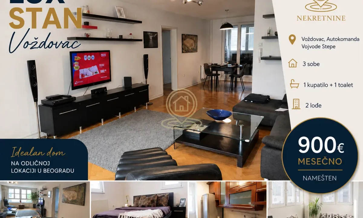 Rent, three bedroom apartment, 96m², Autokomanda, Voždovac Sve Podlokacije