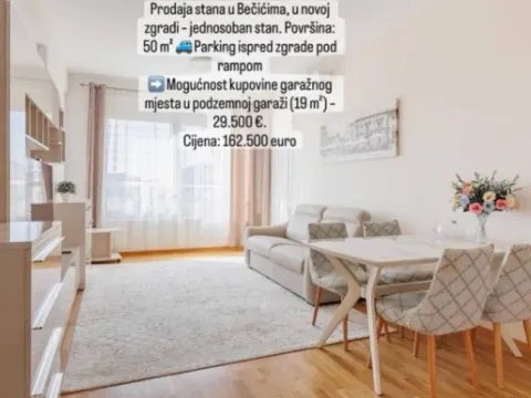 Sale, one bedroom apartment, 50m², Bečići, Budva