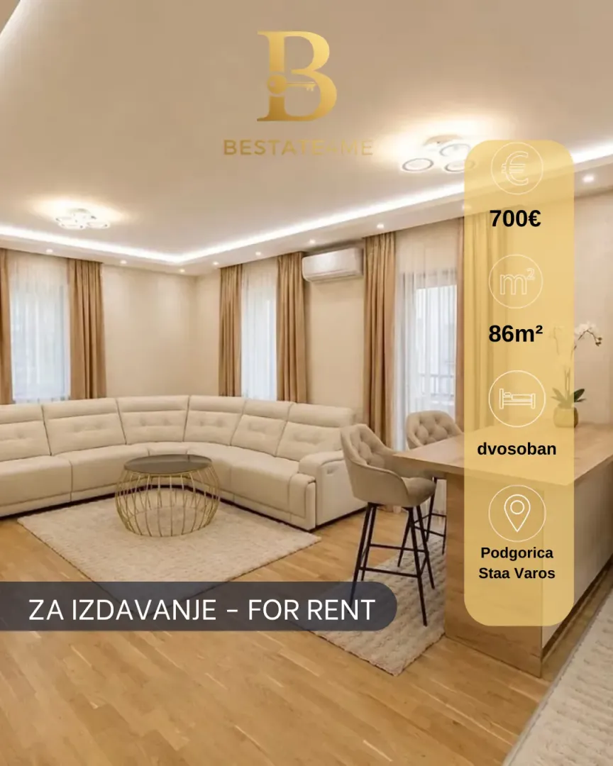 Rent, two bedroom apartment, 86m², Stara Varoš, Podgorica
