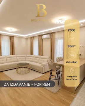 Rent, two bedroom apartment, 86m², Stara Varoš, Podgorica - image 1