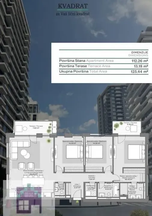 Rent, apartment, 125m², Savski Venac, Beograd