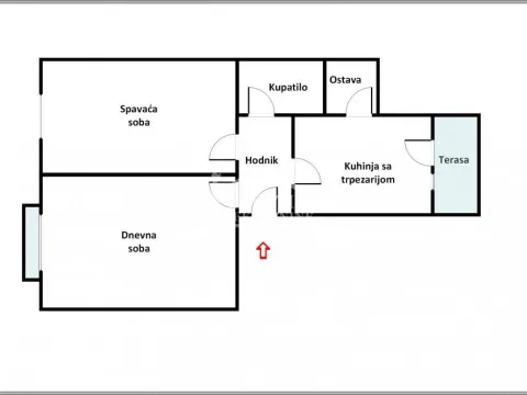 Sale, two bedroom apartment, 60m², Savski Venac, Beograd