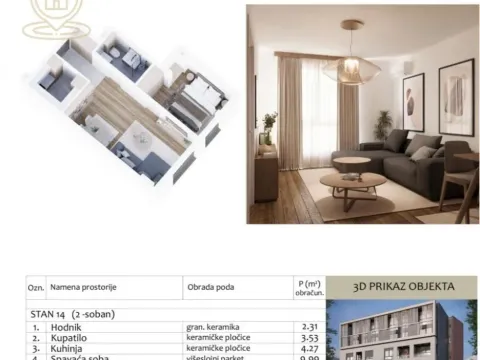 Sale, two bedroom apartment, 40m², Medijana, Niš - image 2