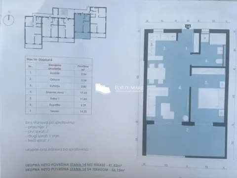 Prodaja, jednosoban stan, 56m², Baošići, Herceg Novi - image 7
