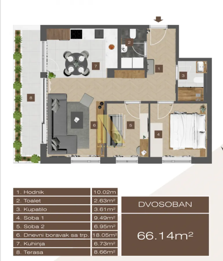 Prodaja, trosoban stan, 66m², Telep, Novi Sad Sve Podlokacije