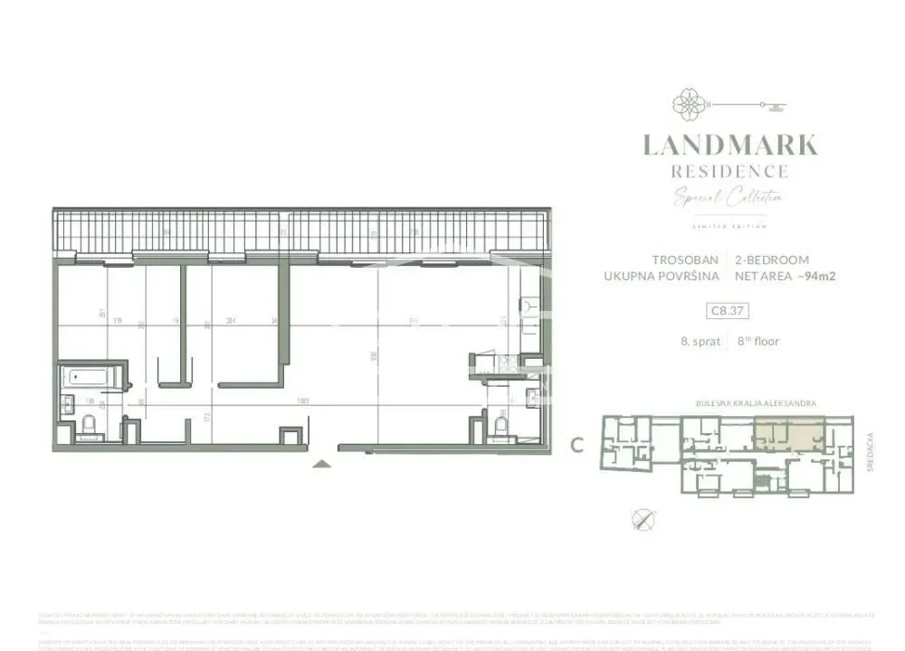 Prodaja, trosoban stan, 94m², Vračar Sve Podlokacije, Beograd