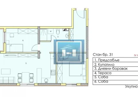 Sale, three bedroom apartment, 62m², Centar, Jagodina