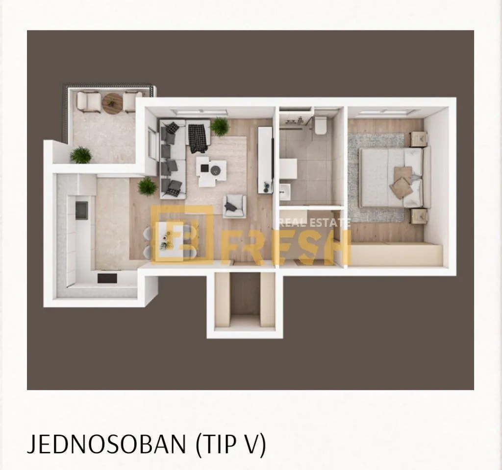 Prodaja, jednosoban stan, 51m², Zabjelo, Podgorica