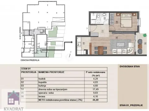Prodaja, dvosoban stan, 44m², Obrenovac, Beograd - image 6