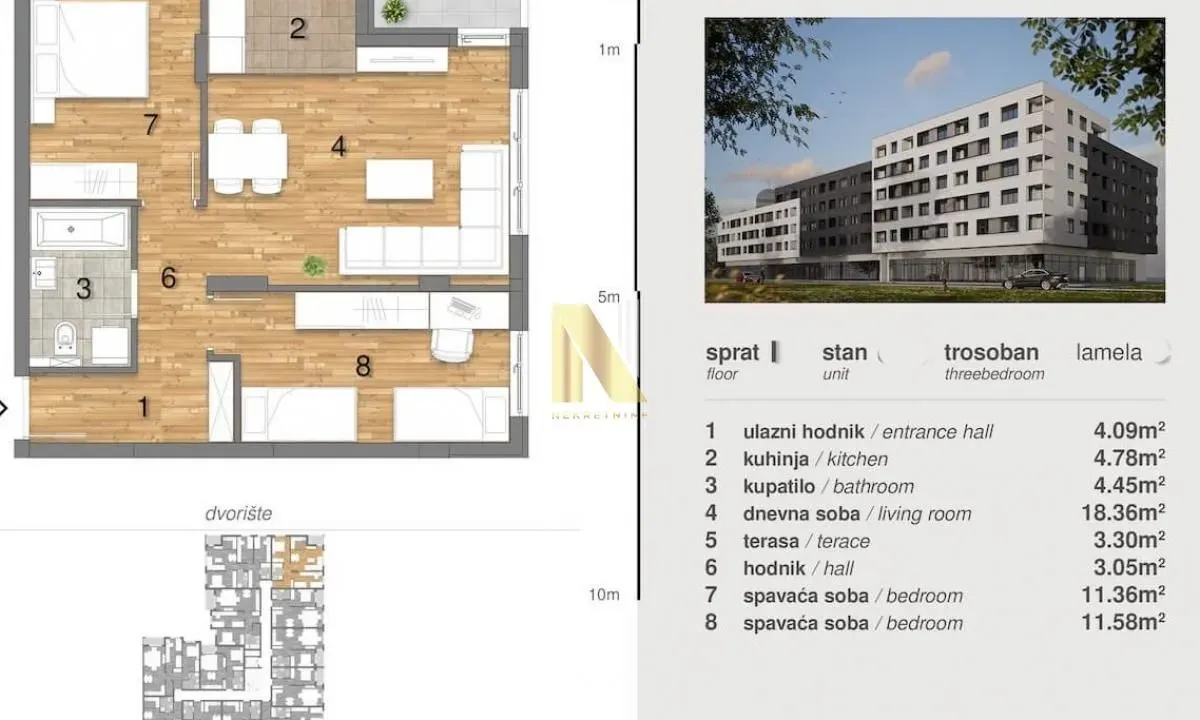 Prodaja, trosoban stan, 60m², Telep, Novi Sad Sve Podlokacije