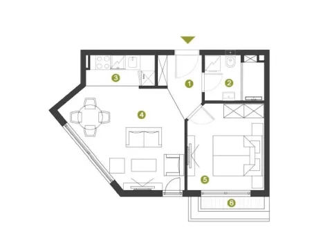 Sale, one bedroom apartment, 40m², Tivat, Crna Gora - image 4