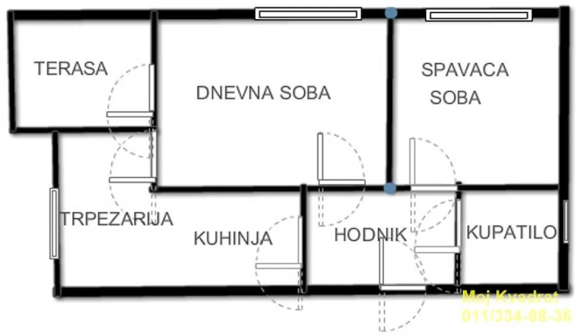 Sale, two bedroom apartment, 58m², Kalenić Pijaca, Vračar Sve Podlokacije