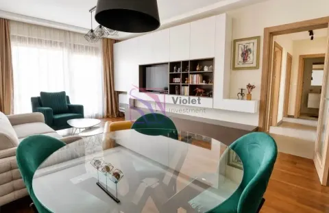 Living room with dining area and modern furniture. - image 5
