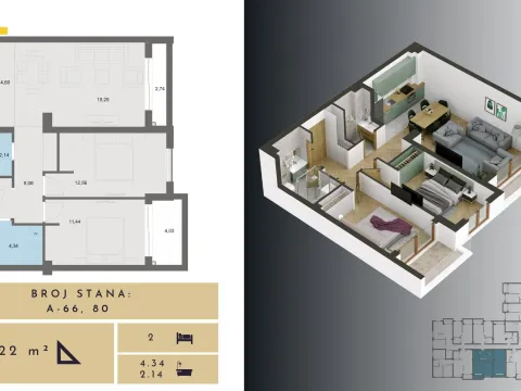 Prodaja, dvosoban stan, 67m², Budva, Crna Gora - image 42