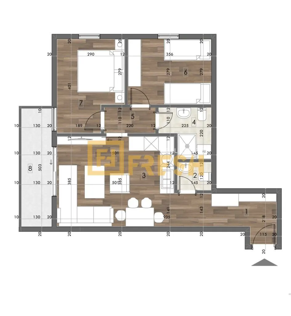 Prodaja, dvosoban stan, 60m², Donja Gorica, Podgorica