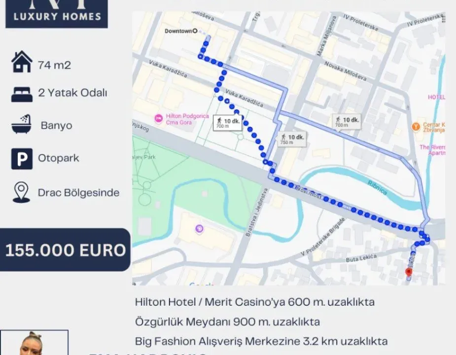 Prodaja, dvosoban stan, 74m², Drac, Podgorica