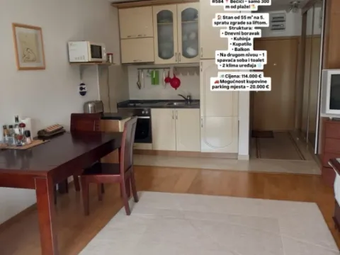 Prodaja, jednosoban stan, 55m², Bečići, Budva