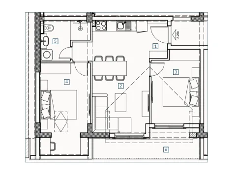 Prodaja, dvosoban stan, 59m², Budva, Crna Gora - image 2