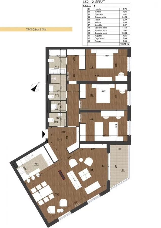 Prodaja, trosoban stan, 120m², Podgorica, Crna Gora