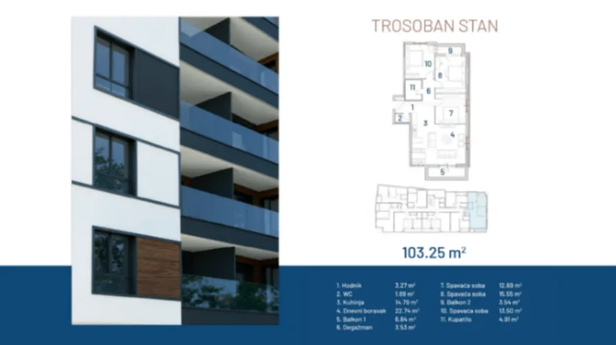Sale, three bedroom apartment, 103m², Ilino, Bar