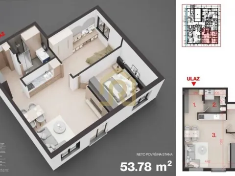 Prodaja, trosoban stan, 53m², Brace Jerković, Voždovac Sve Podlokacije - image 2