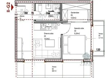 Sale, one bedroom apartment, 54m², Dubovica, Budva