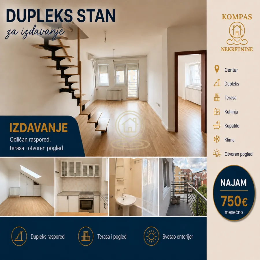 Izdavanje, trosoban stan, 80m², Centar, Novi Sad