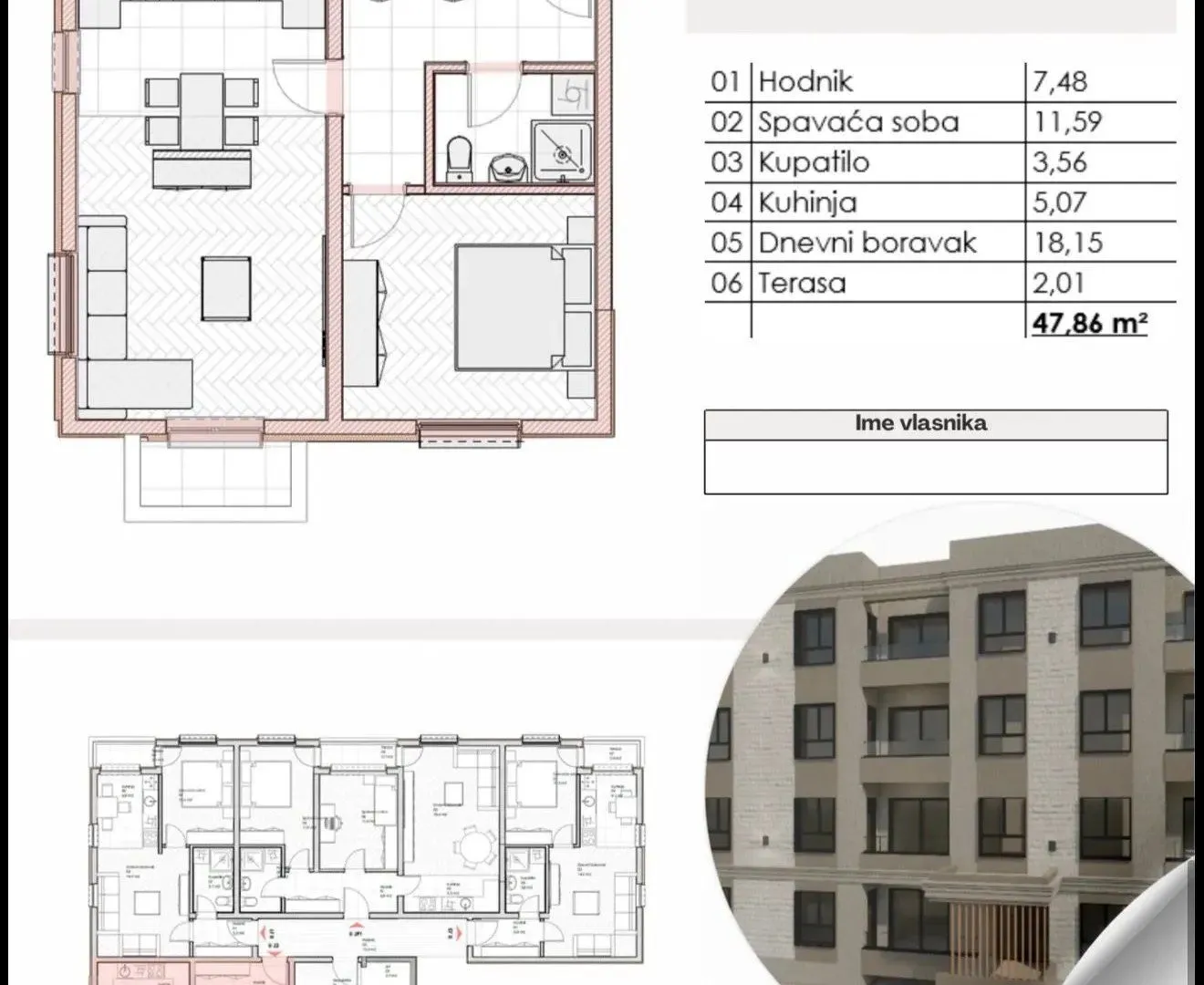 Sale, one bedroom apartment, 41m², Podgorica, Crna Gora
