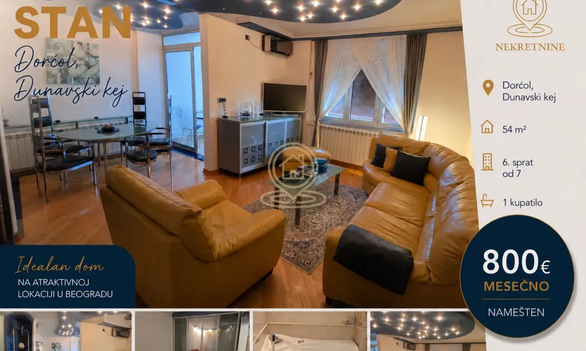 Rent, two bedroom apartment, 54m², Stari Grad, Beograd