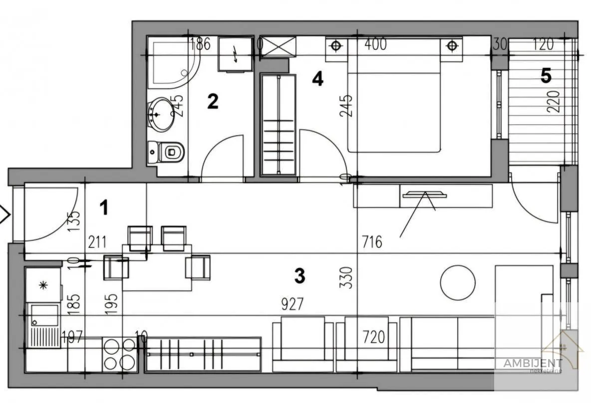 Sale, one bedroom apartment, 47m², Mirijevo Sve Podlokacije, Beograd
