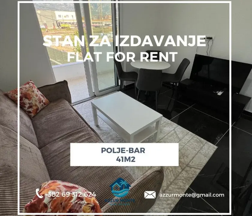Izdavanje, stan, 41m², Polje, Bar