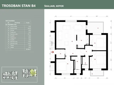 Prodaja, trosoban stan, 97m², Kotor, Crna Gora - image 8