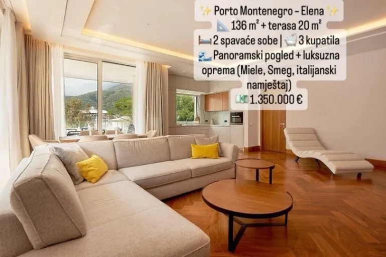 Prodaja, dvosoban stan, 136m², Porto Montenegro, Tivat