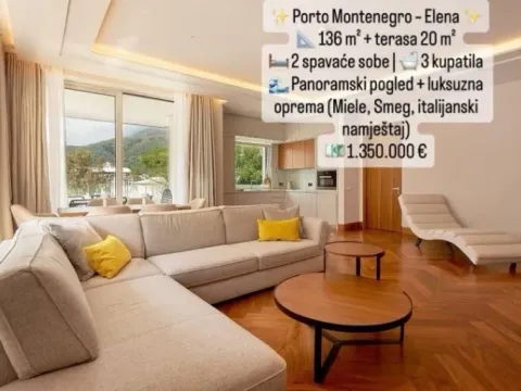 Prodaja, dvosoban stan, 136m², Porto Montenegro, Tivat