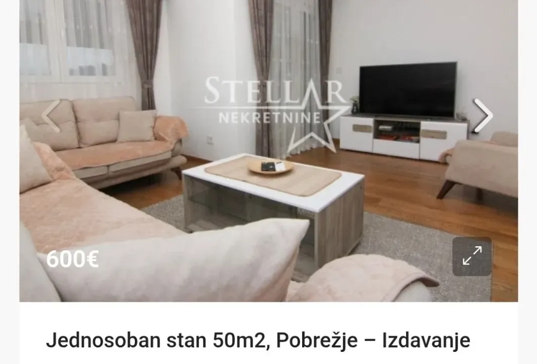 Izdavanje, stan, 49m², Pobrežje, Podgorica