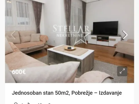 Izdavanje, stan, 49m², Pobrežje, Podgorica - image 1