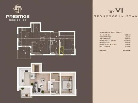 Sale, one bedroom apartment, 47m², Zabjelo, Podgorica - image 9