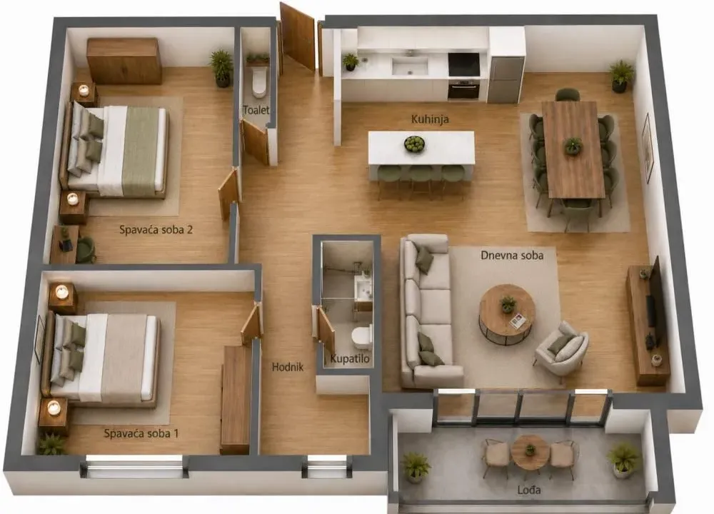 Sale, two bedroom apartment, 63m², Zemun Sve Podlokacije, Beograd