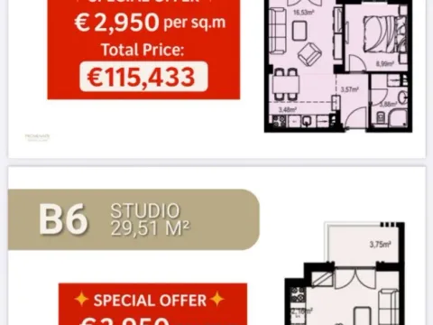 Sale, one bedroom apartment, 39m², Bečići, Budva - image 7