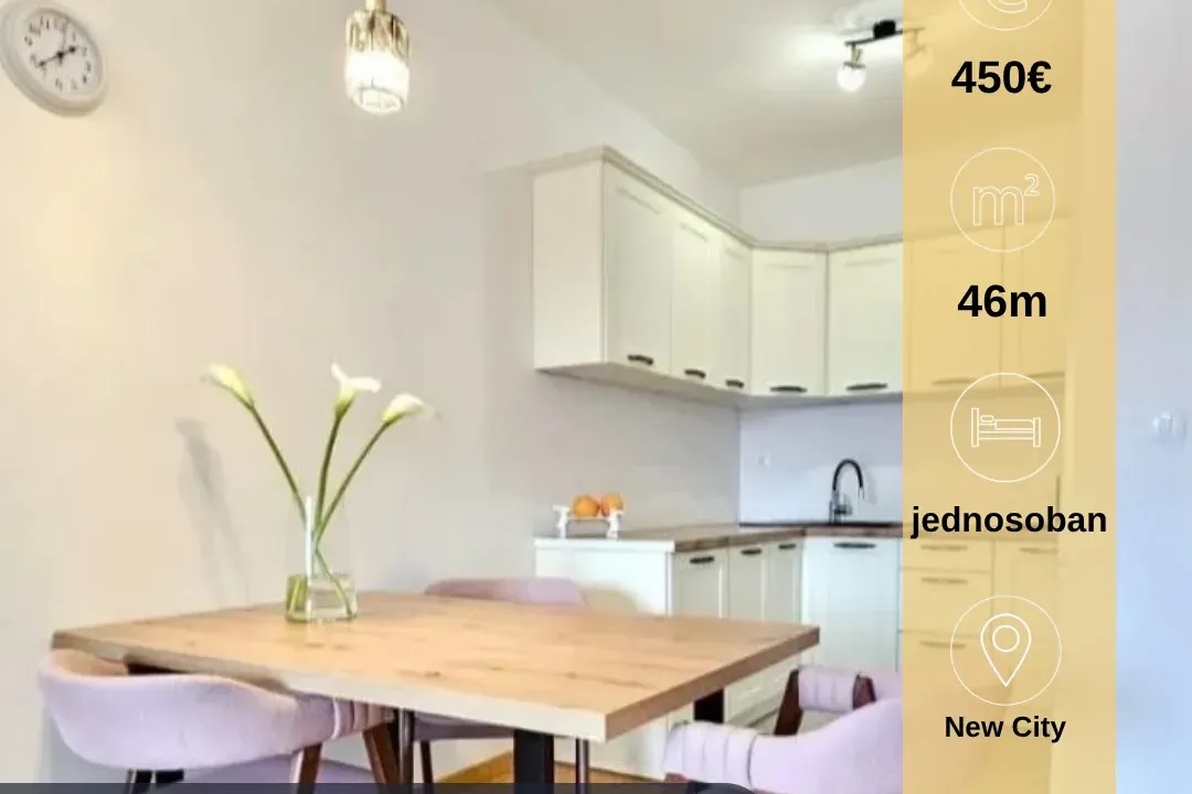 Rent, one bedroom apartment, 46m², New City, Podgorica