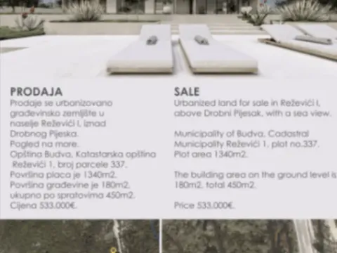 Prodaja, plac, 1340m², Reževići, Budva - image 1