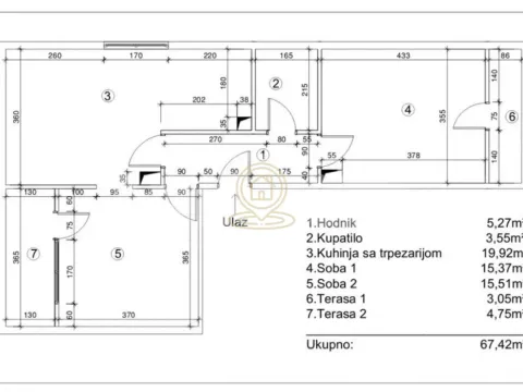 Sale, two bedroom apartment, 67m², Pantelej, Niš - image 2
