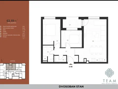 Prodaja, dvosoban stan, 63m², Tološi, Podgorica - image 13