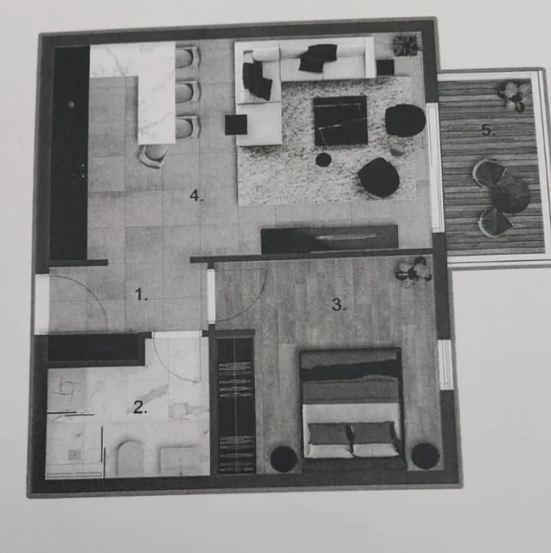 Sale, one bedroom apartment, 45m², Čeluga, Bar