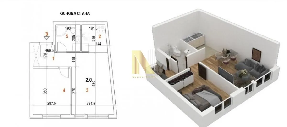 Sale, one bedroom apartment, 37m², Telep, Novi Sad Sve Podlokacije
